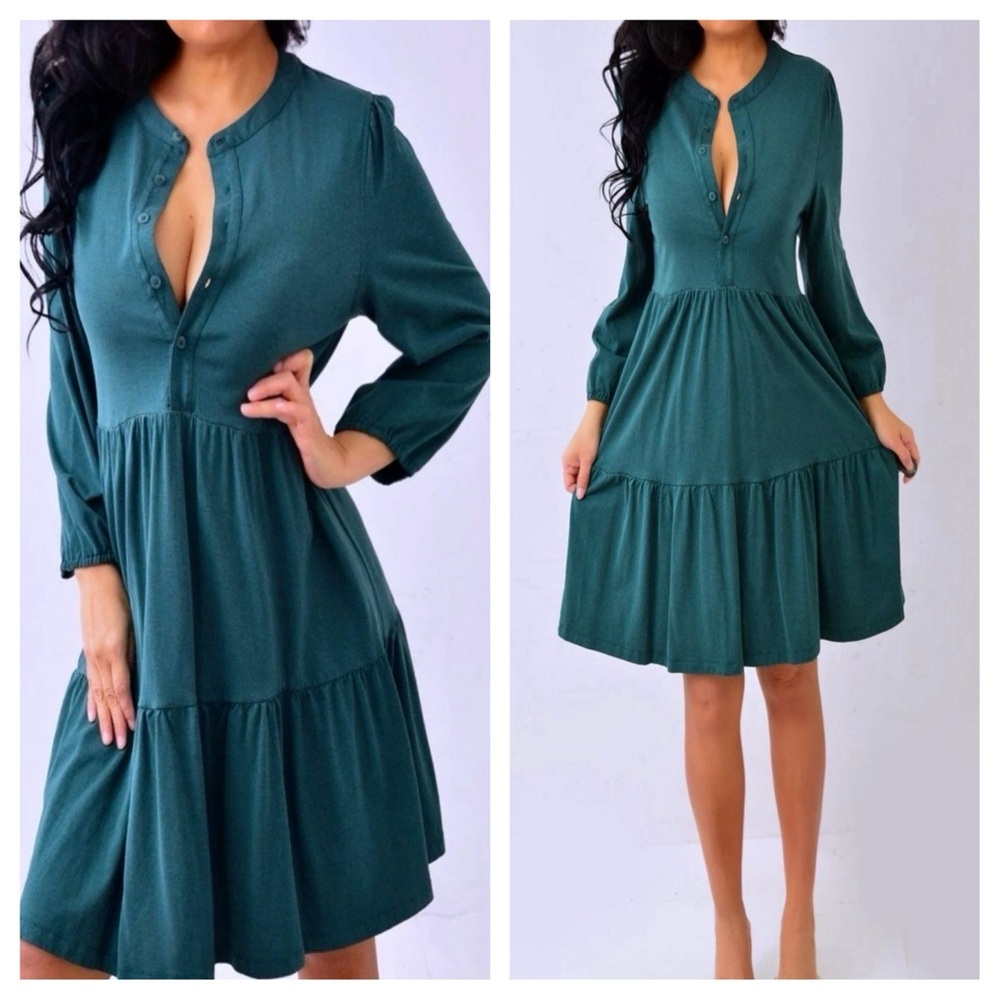 GAP Teal Long Sleeve Dress